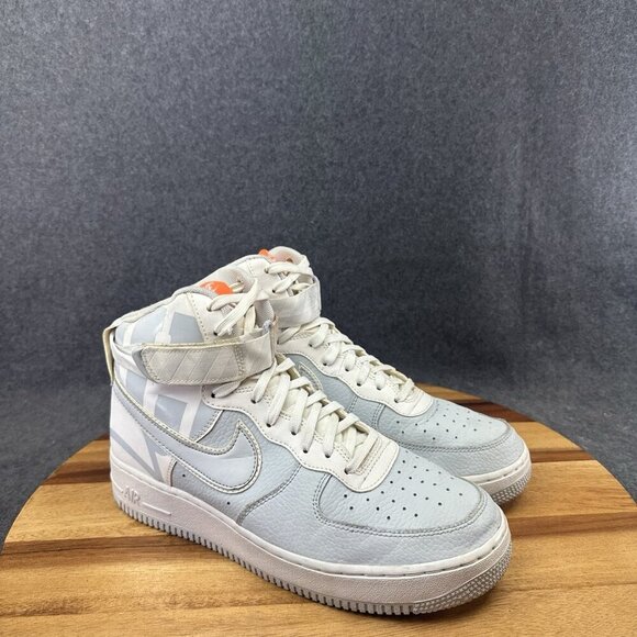 Nike Air Force 1 High Force Logo Pure Platinum Men’s 9.5 806403-012 White Gray - Picture 2 of 10